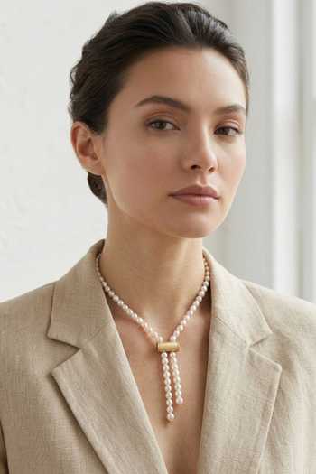 Zaza By Somya Meridian Pearl Embellished Necklace 