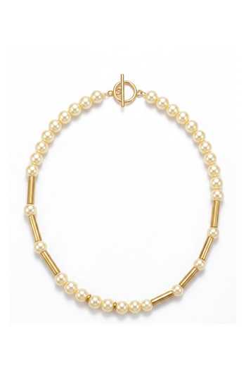 Zaza By Somya Interval Pearl Embellished Necklace 