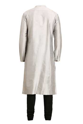 Mayank Modi - Men Floral Placement Print Kurta Set For Kids