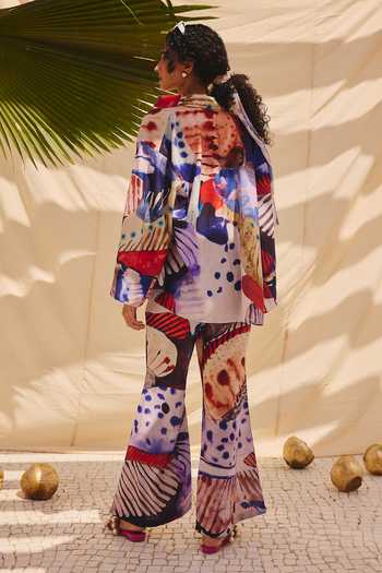 ZiP by Payal & Zinal Burnt Ashes Shirt & Pant Co-ord Set 