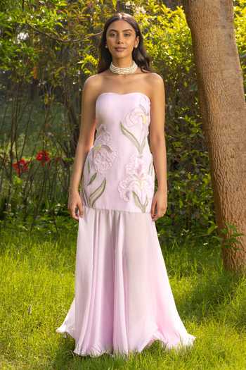 DAREISS Wisteria Hand Embroidered Dress 