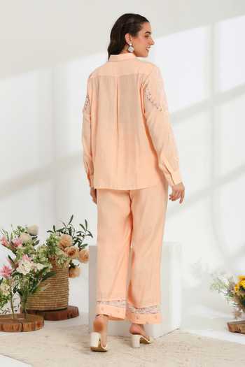 DAREISS Spring Embroidered Cotton Silk Shirt & Pant Set 