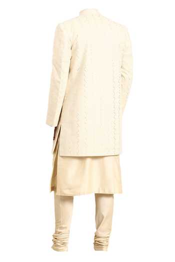 Mayank Modi - Men Chevron Woven Nehru Jacket For Kids