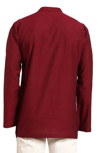 Mayank Modi - Men Full Sleeve Plain Short Kurta For Kids