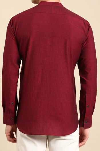 Mayank Modi - Men Mandarin Collar Full Sleeve Shirt For Kids