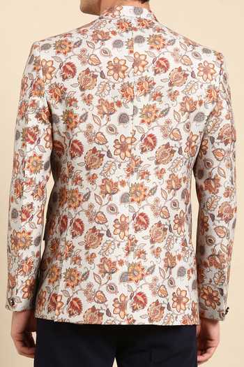 Mayank Modi - Men Floral Print Bandhgala For Kids