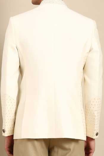 Mayank Modi - Men Silk Banaras Embroidered Bandhgala For Kids