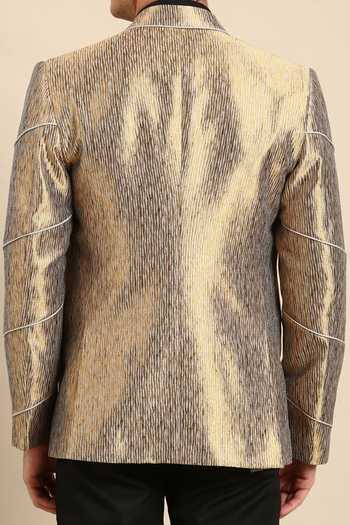 Mayank Modi - Men Silk Jacquard Blazer For Kids