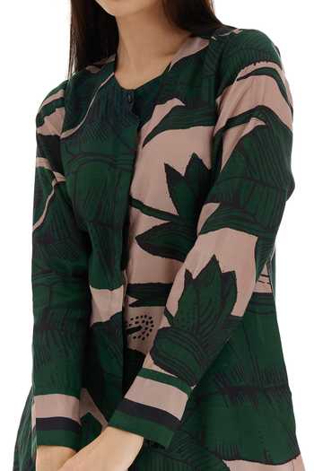 Koai Green Cotton, Silk Embroidery Flower Print Shirt Kurta For Kids Online at Aza Fashions Koai_Green Cotton, Silk Embroidery Flower Print Shirt Kurta For Kids_Online_at_Aza_Fashions