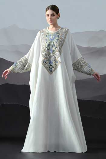 Samant Chauhan Resham & Zari Embroidered Kaftan 