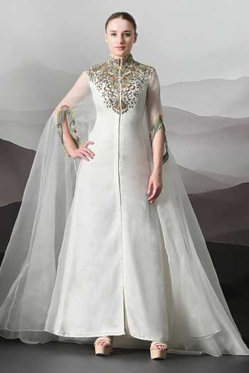 Samant Chauhan Resham & Zari Embroidered Kaftan 