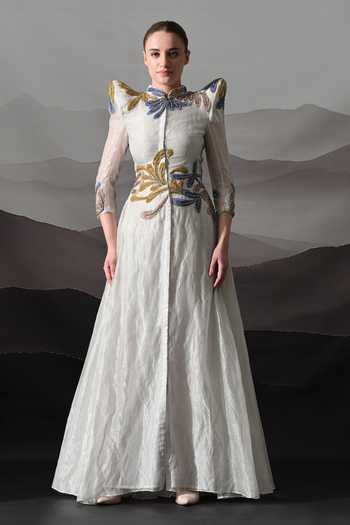 Samant Chauhan Embroidered Structured Gown 