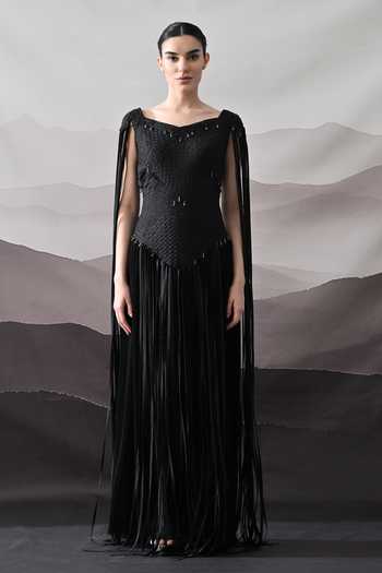 Samant Chauhan Hand Woven Textured Gown 