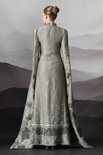 Samant Chauhan Structured Drape Embroidered Gown