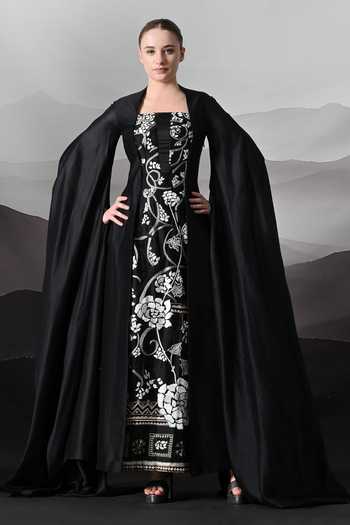 Samant Chauhan Cotton Silk Embroidered Gown