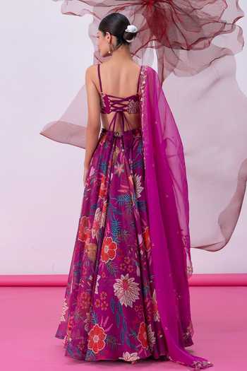 Vesture Aatrangi Floral Print Skirt Set 