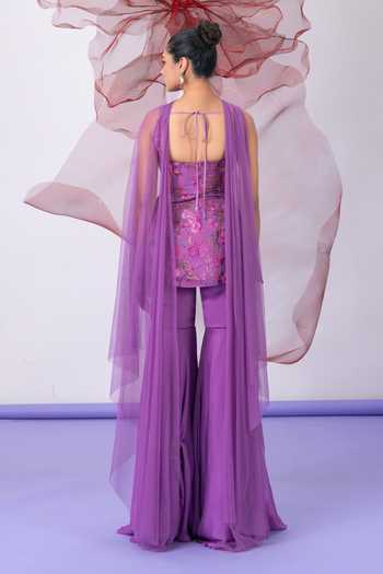 Vesture Pakeezha Embroidered Kurta Sharara Set 