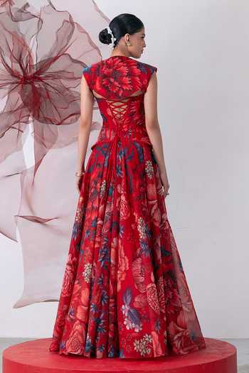 Vesture Phoolandevi Printed Skirt & Embroidered Corset Set 