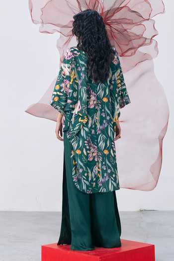 Vesture Tamanna Print Top & Slit Pant Set 