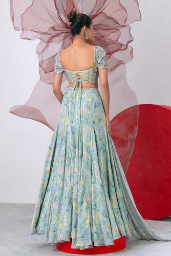 Vesture Teekhi Kali Printed Corset & Flared Skirt Set 