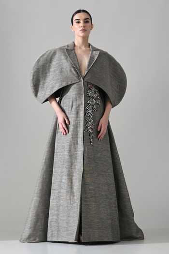 Samant Chauhan Hand Embroidered Linen Gown