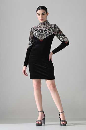 Samant Chauhan Hand Embroidered Yoke Dress 