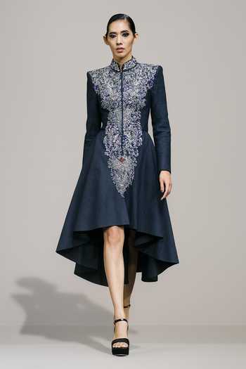 Samant Chauhan Hand Embroidered High Low Dress