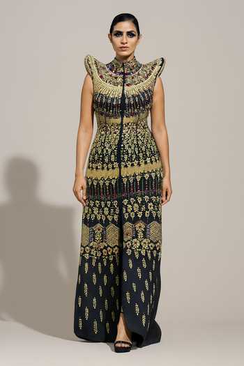 Samant Chauhan Metallic Thread & Bead Work Gown