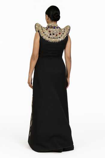 Samant Chauhan Metallic Thread & Bead Work Gown