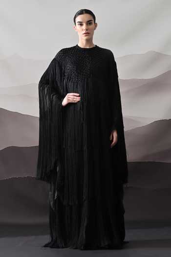 Samant Chauhan Black Hand Embellished Gown 
