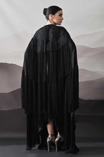 Samant Chauhan Black Hand Embellished Gown 