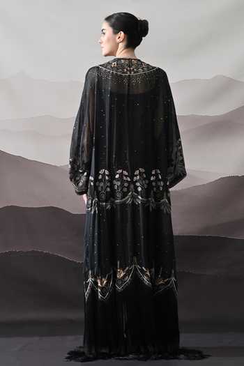 Samant Chauhan Floral Thread Embroidered Kaftan 