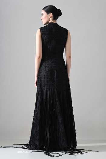 Samant Chauhan Grid Textured Cotton Silk Dress 