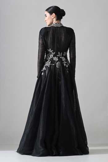 Samant Chauhan Embroidered Linen Gown 