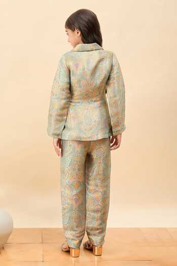 StyloBug Paisley Print Top With Pant 