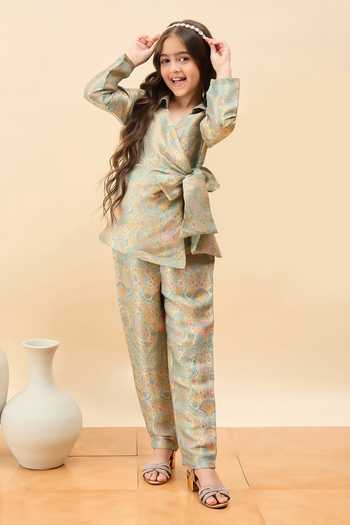 StyloBug Paisley Print Top With Pant 