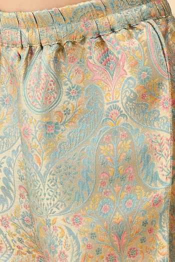 Shop StyloBug Green Viscose Paisley Print Top With Pant Online at Aza Fashions Shop_StyloBug_Green Viscose Paisley Print Top With Pant_Online_at_Aza_Fashions