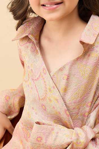 Buy StyloBug Peach Viscose Paisley Print Top And Pant Set Online at Aza Fashions Buy_StyloBug_Peach Viscose Paisley Print Top And Pant Set_Online_at_Aza_Fashions