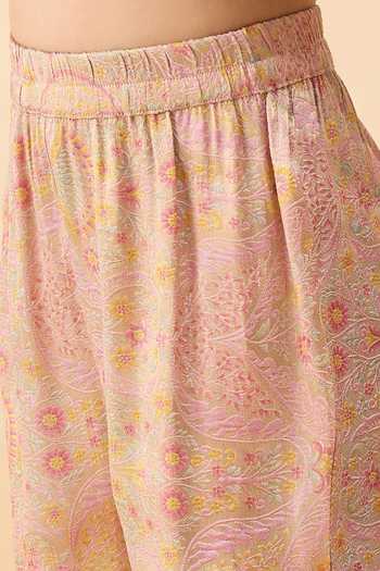 Shop StyloBug Peach Viscose Paisley Print Top And Pant Set Online at Aza Fashions Shop_StyloBug_Peach Viscose Paisley Print Top And Pant Set_Online_at_Aza_Fashions