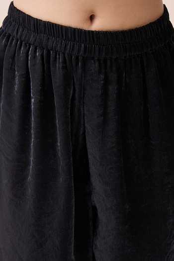 Buy StyloBug Black Polyester Textured Top And Pant Set Online at Aza Fashions Buy_StyloBug_Black Polyester Textured Top And Pant Set _Online_at_Aza_Fashions