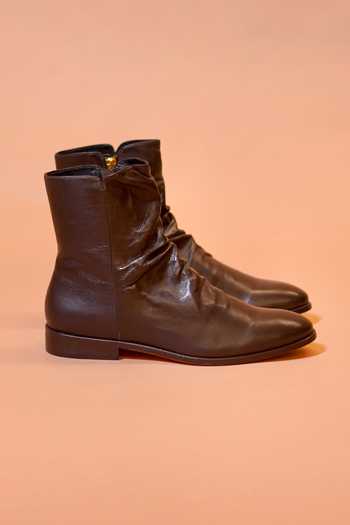 Dmodot_Brown Sprazzo Moro Leather Boots _Online_at_Aza_Fashions