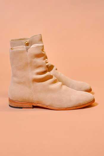 Dmodot_Beige Sprazzo Latte Leather Boots _Online_at_Aza_Fashions