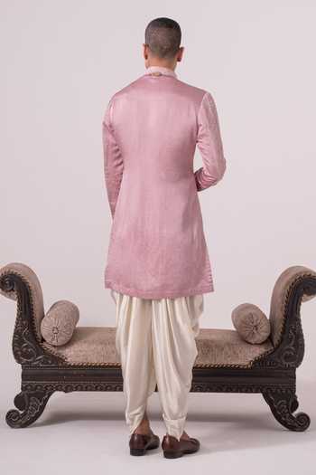 Char Chaand Gulnaar Embroidered Linen Silk Kurta 