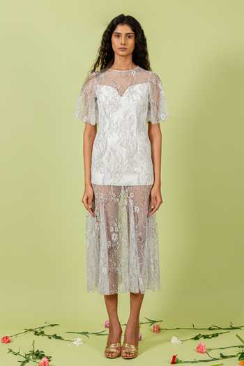 Swatee Singh Sheer Lace Dress 