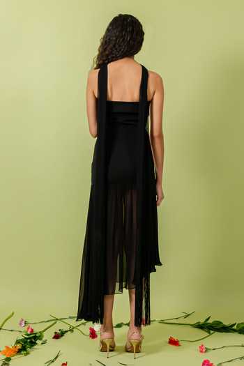 Swatee Singh Asymmetric Hem Dress With Stole 