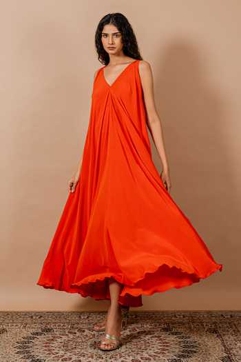 Swatee Singh Siena V Neck Maxi Dress 