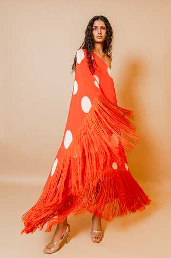 Swatee Singh Dora Polka Dot Print Maxi Dress 