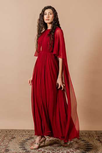 Swatee Singh Camellia Ruched Gown 