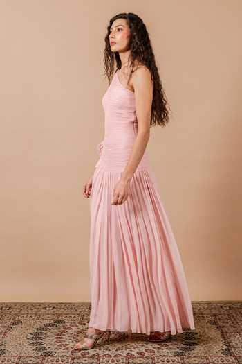 Buy_Swatee Singh_Pink Georgette One Shoulder Elodie Gown 