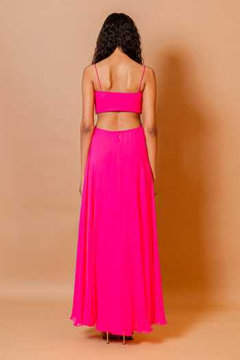 Swatee Singh Zinnia Strappy Ruched Gown 